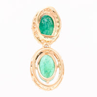 1.07 Ct Oval Mixed Cut Natural Emerald 14K Gold Pendant