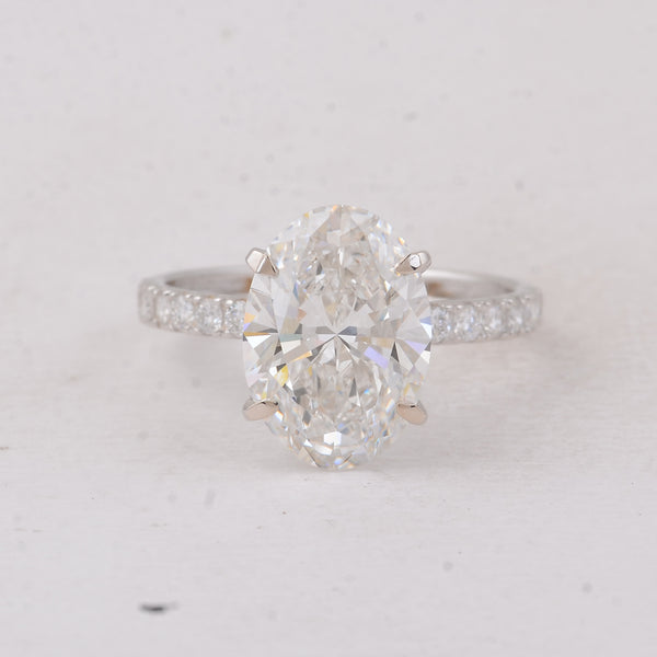 4.41 Carats Lab Grown Diamond 14K Gold Ring