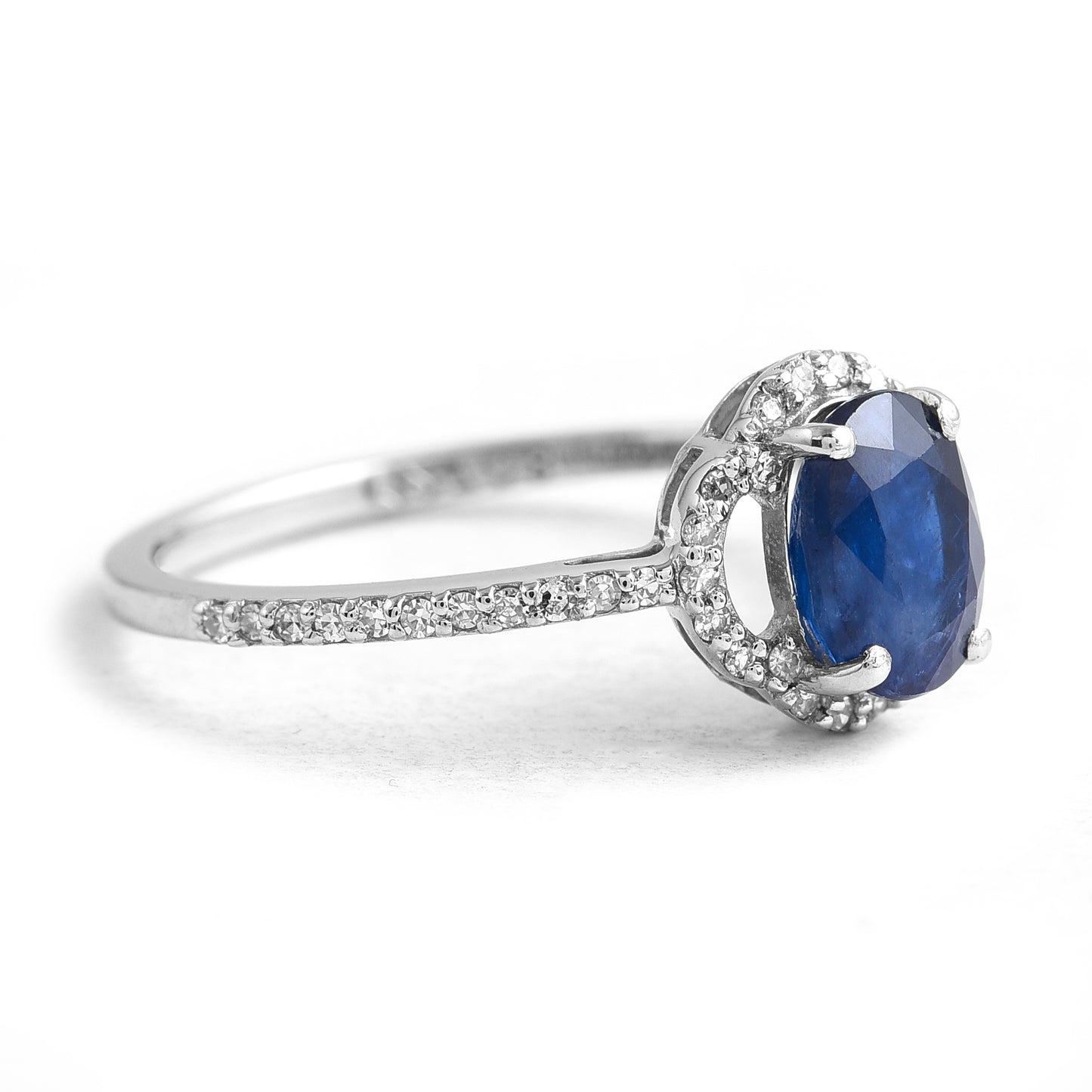 2.63 Ct Oval Mixed Cut Natural Sapphire 950 Platinum Ring