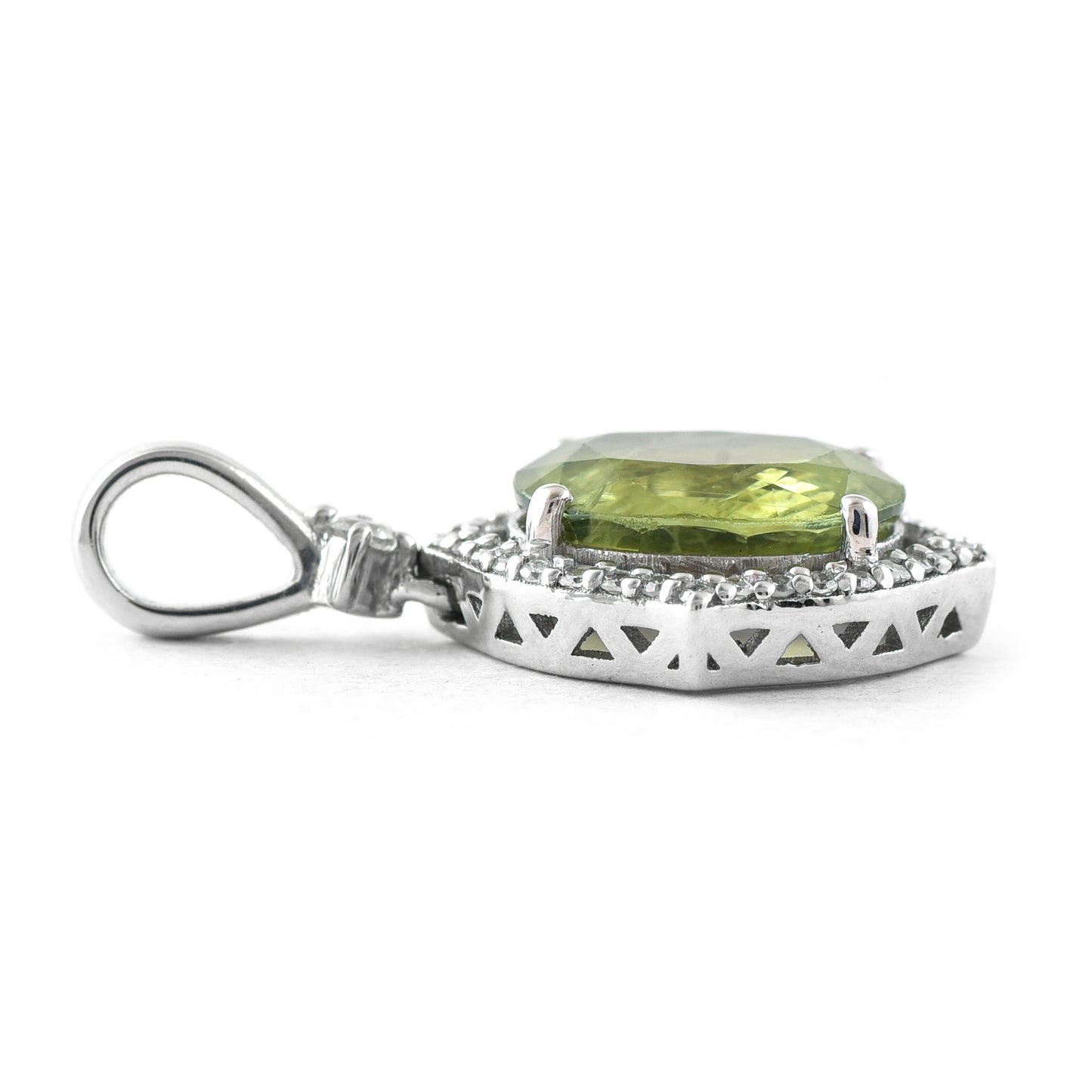 2.46 Ct Oval Mixed Cut Natural Green Sapphire 950 Platinum Pendant