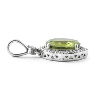 2.46 Ct Oval Mixed Cut Natural Green Sapphire 950 Platinum Pendant
