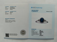 1.46 Ct Oval Mixed Cut Natural Sapphire 950 Platinum Ring