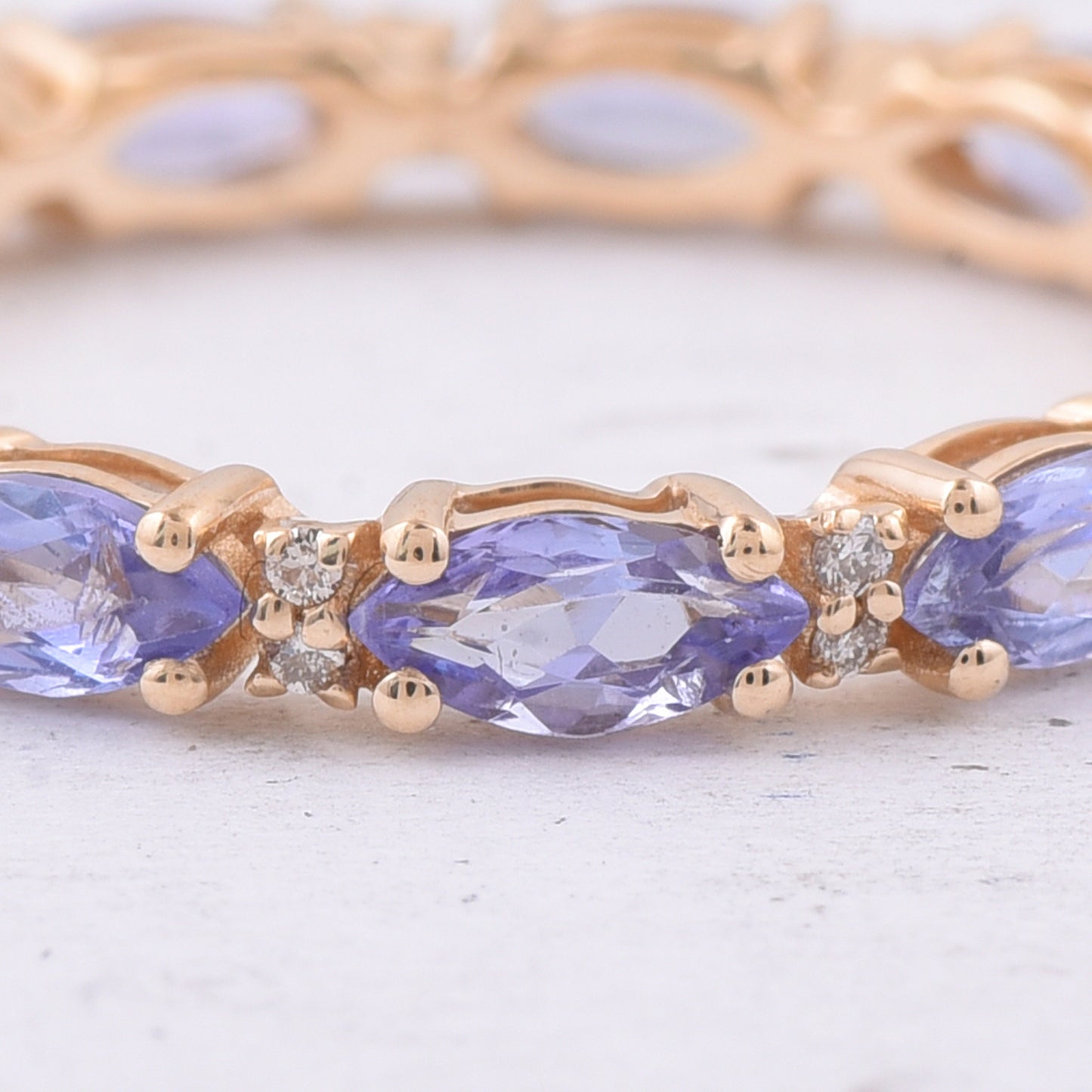 1.53 Ct Marquise Natural Tanzanite 14K Gold Ring