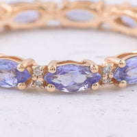1.53 Ct Marquise Natural Tanzanite 14K Gold Ring
