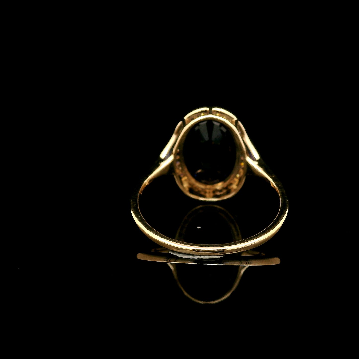4.20 Ct Oval Mixed Cut Lab Grown Sapphire 14K Gold Ring