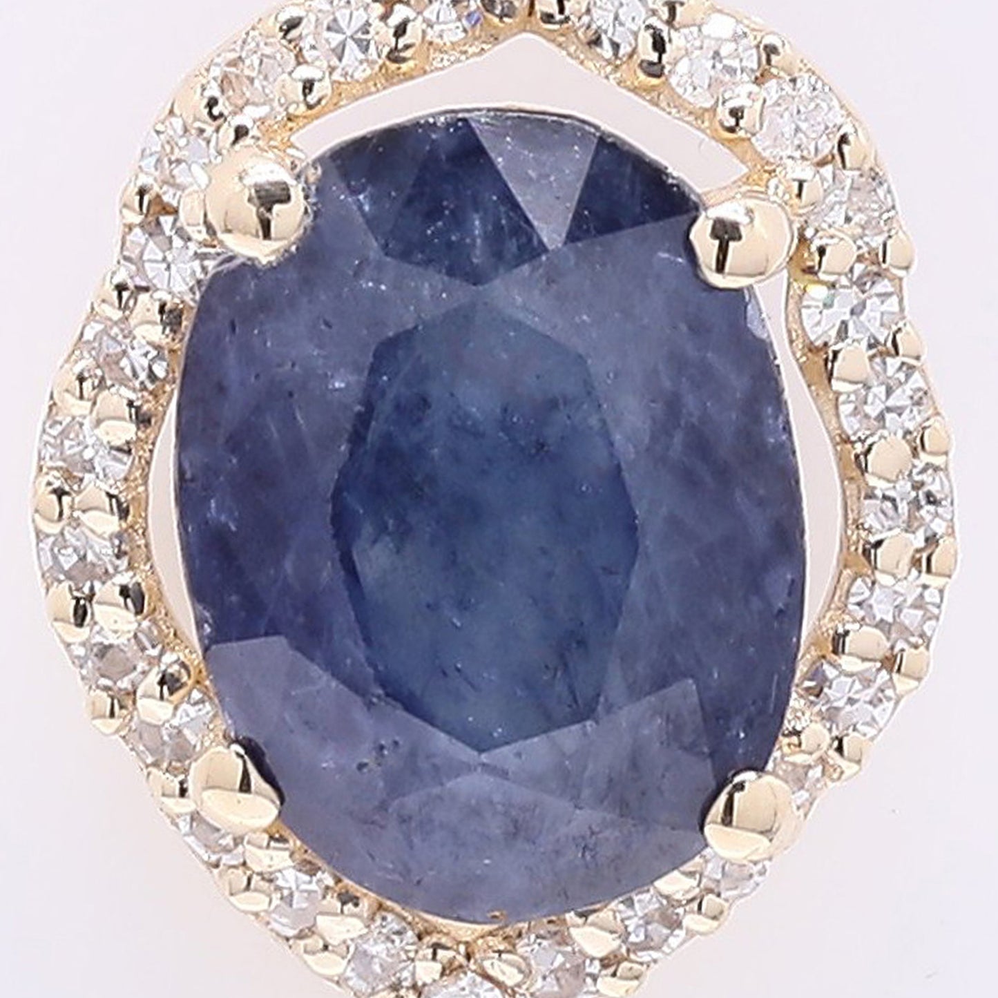 1.73 Ct Oval Mixed Cut Natural Sapphire 14K Gold Pendant