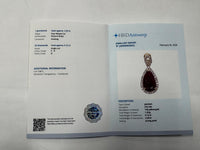 2.31 Ct Pear Mixed Cut Natural Ruby 14K Gold Pendant