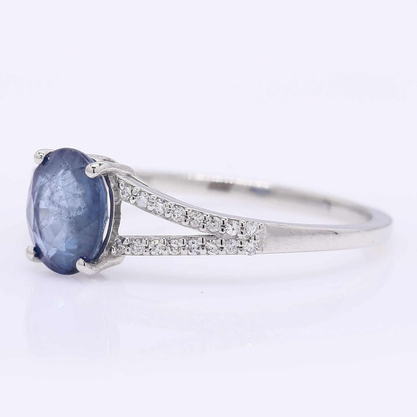 1.34 Ct Oval Mixed Cut Natural Sapphire 950 Platinum Ring