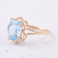 2.37 Ct Oval Natural Topaz 14K Gold Ring