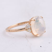 1.81 Ct Oval Cabochon Cut Natural Opal 14K Gold Ring