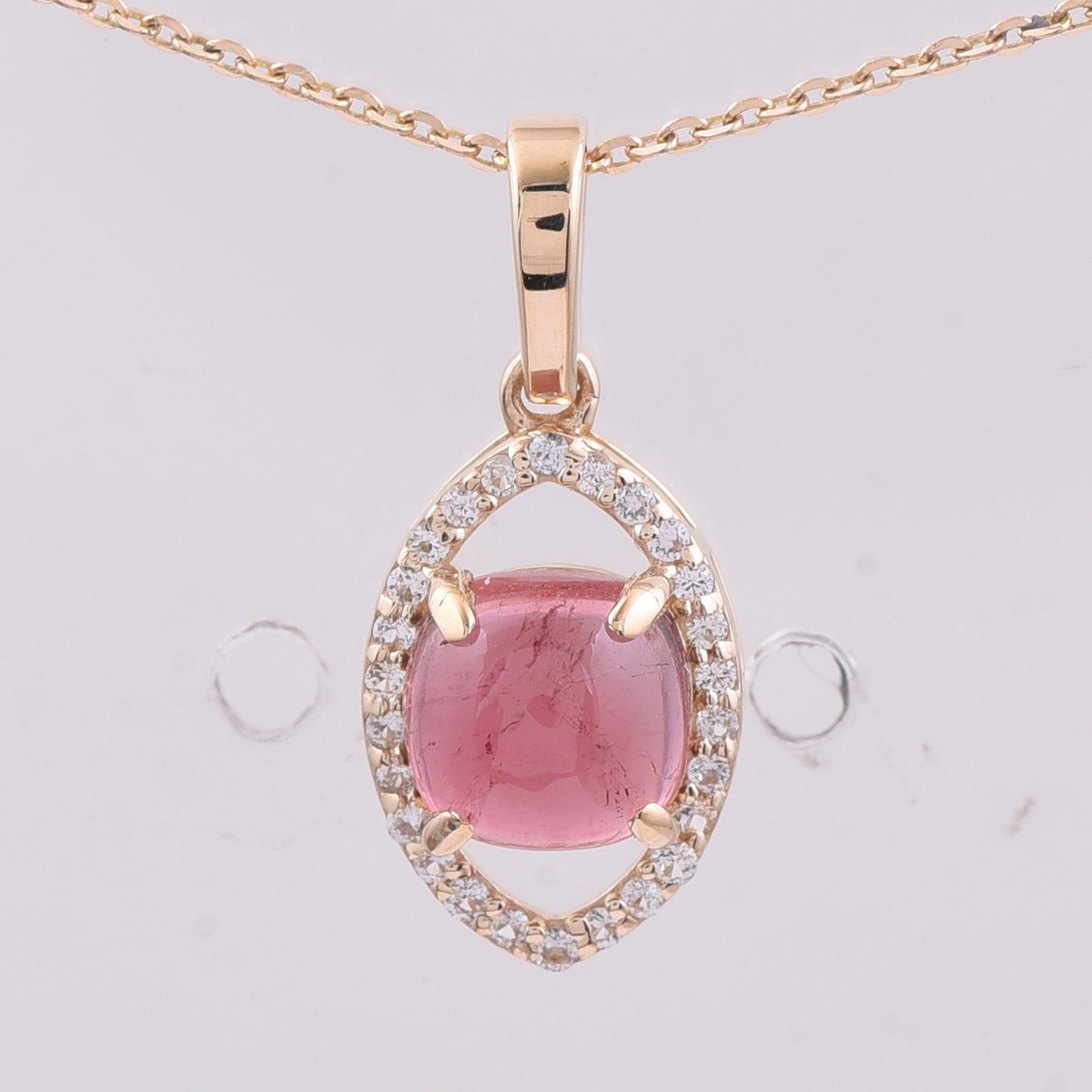 1.31 Ct Cushion Tourmaline 9K Gold Pendant