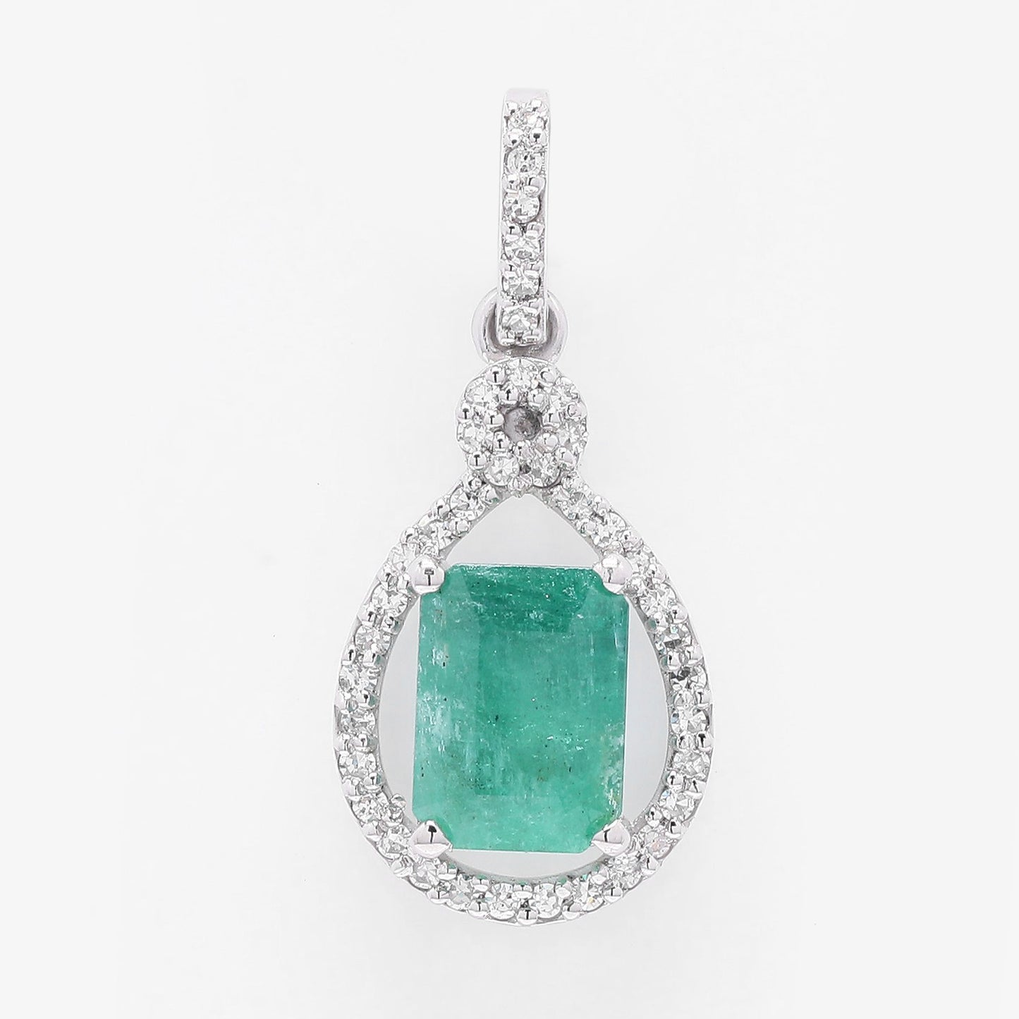 1.20 Ct Octagon Step Cut Natural Emerald 950 Platinum Pendant