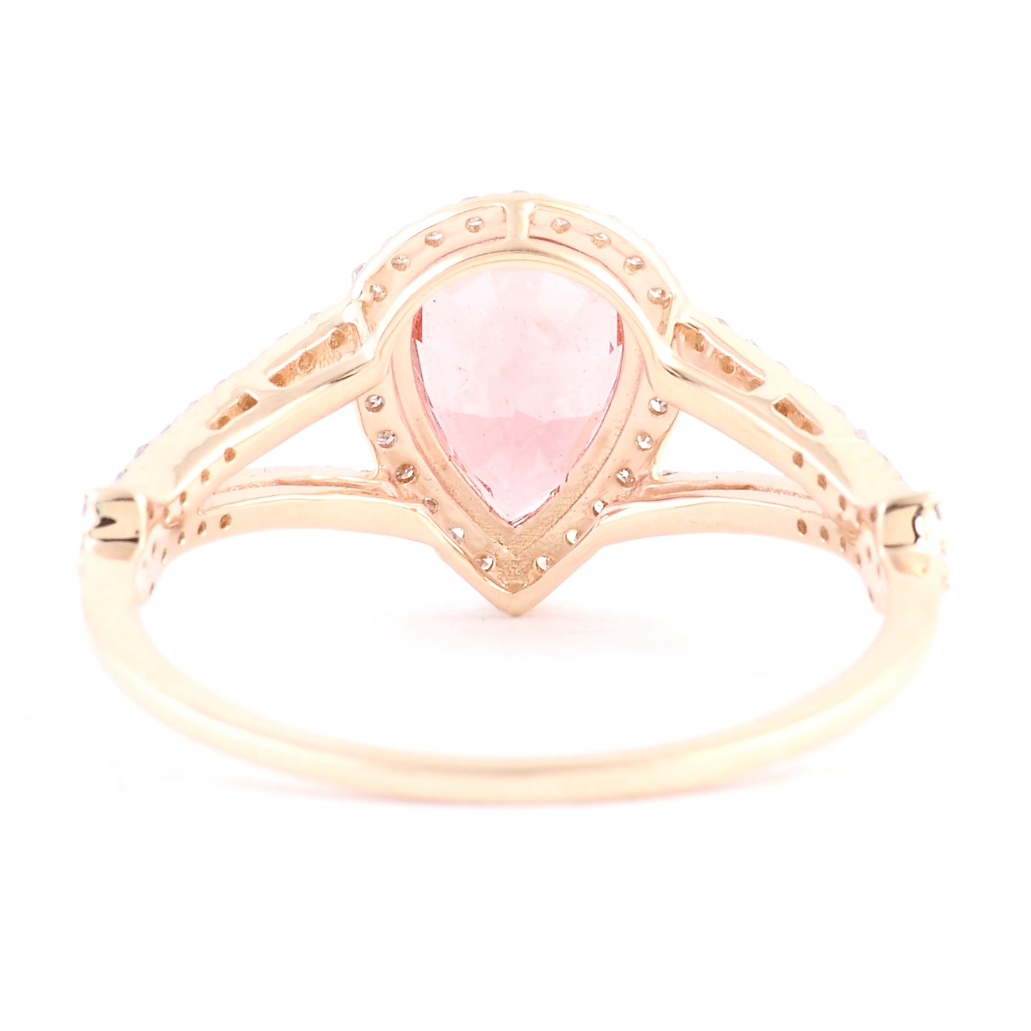 1.50 Ct Pear Mixed Cut Natural Tourmaline 14K Gold Ring