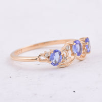 0.52 Ct Oval Natural Tanzanite 14K Gold Ring