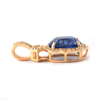 1.82 Ct Cushion Mixed Cut Natural Sapphire 14K Gold Pendant