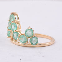 2.28 Ct Round Natural Emerald 14K Gold Ring