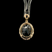 4.57 Ct Oval Mixed Cut Natural Sapphire 14K Gold Pendant