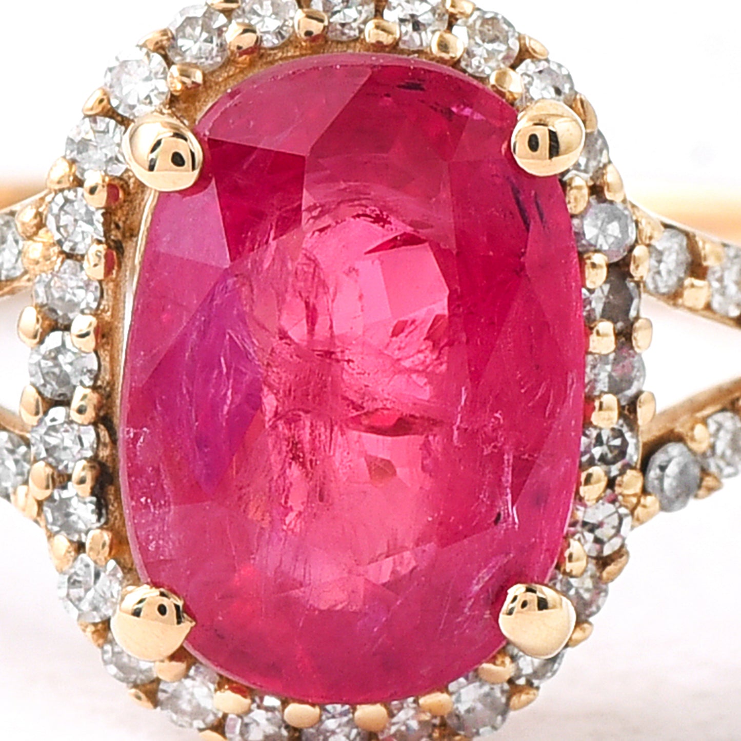 1.84 Ct Oval Mixed Cut Natural Ruby 14K Gold Ring