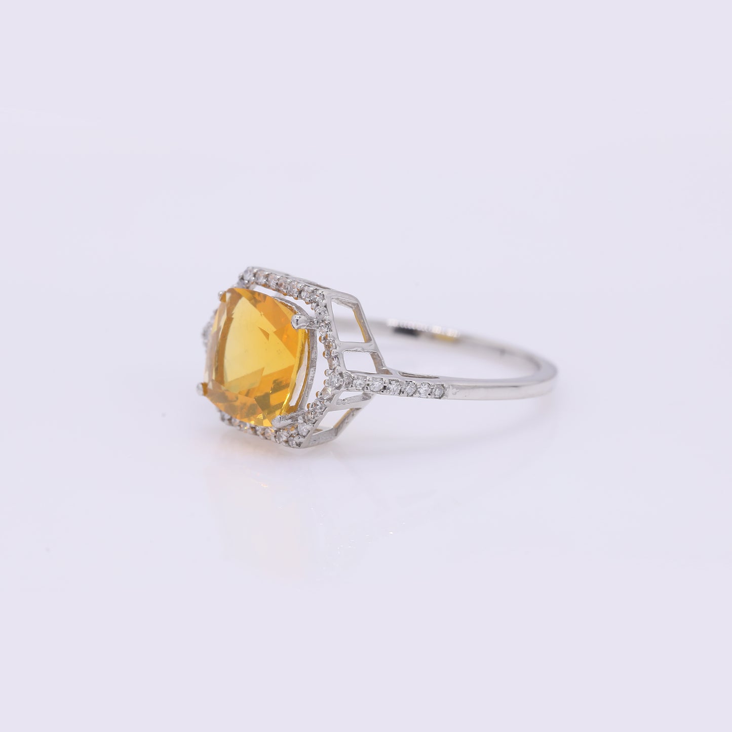1.58 Ct Cushion Mixed Cut Natural Fire Opal 950 Platinum Ring