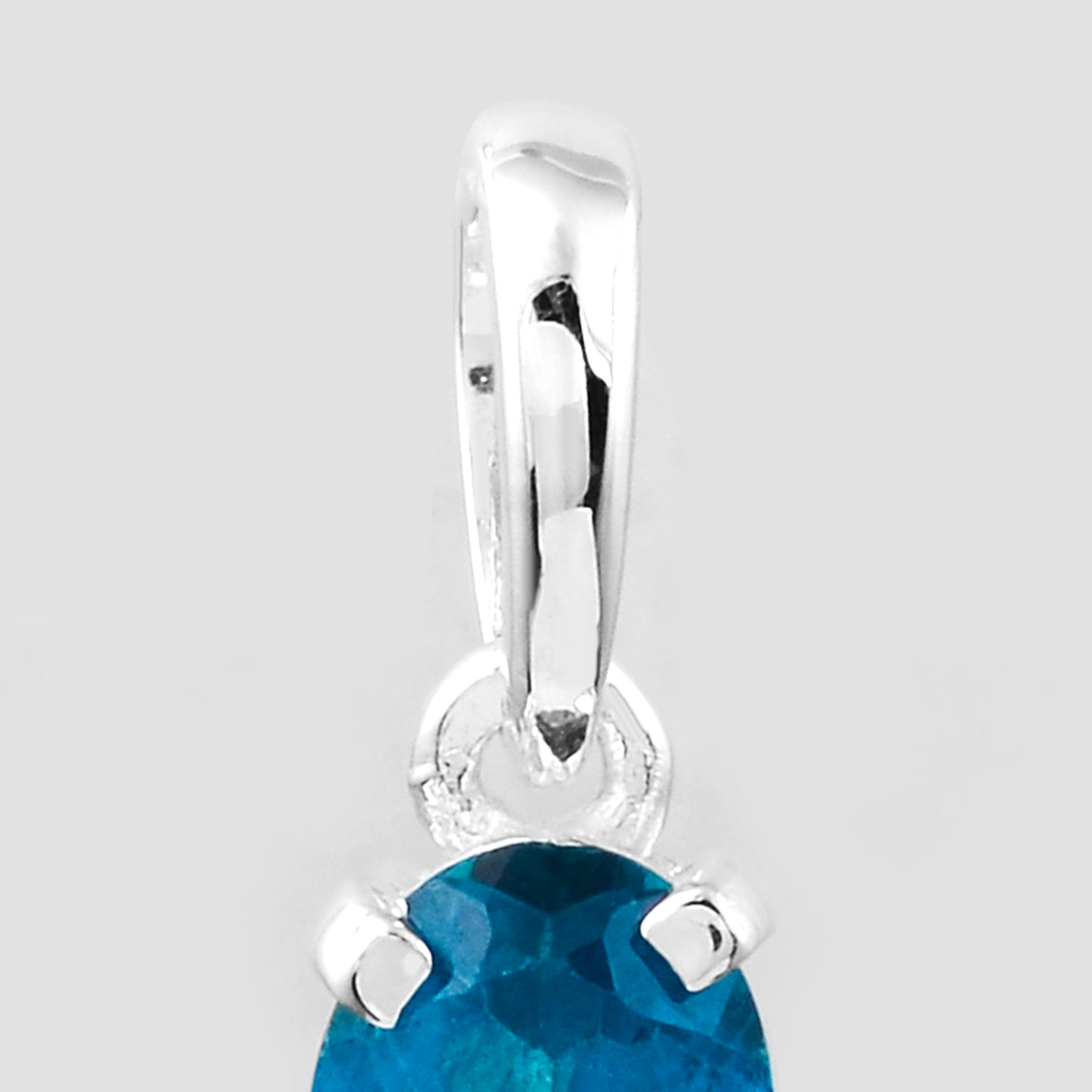 0.90 Ct Oval Pariba Topaz, 925 Sterling Silver Pendant