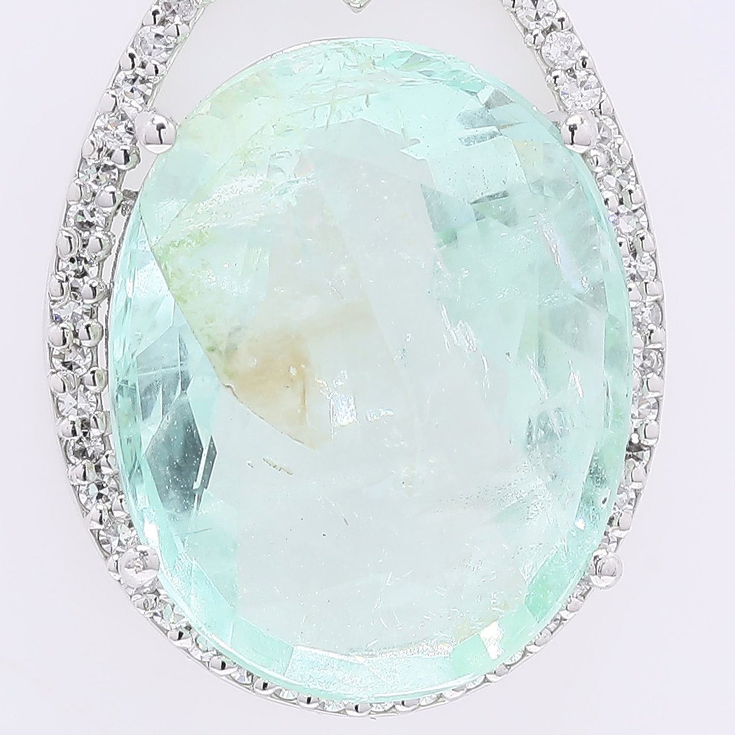 7.20 Ct Oval Mixed Cut Natural Emerald 950 Platinum Pendant