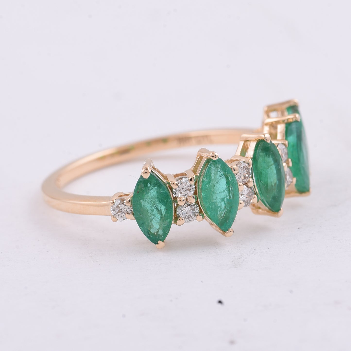 1.41 Ct Marquise Natural Emerald 14K Gold Ring