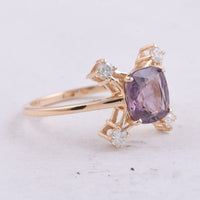 2.34 Ct Cushion Natural Spinel 14K Gold Ring
