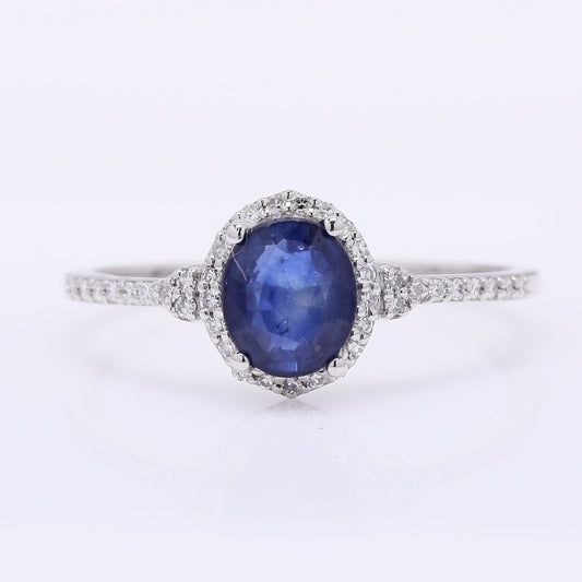 1.17 Ct Oval Mixed Cut Natural Sapphire 950 Platinum Ring