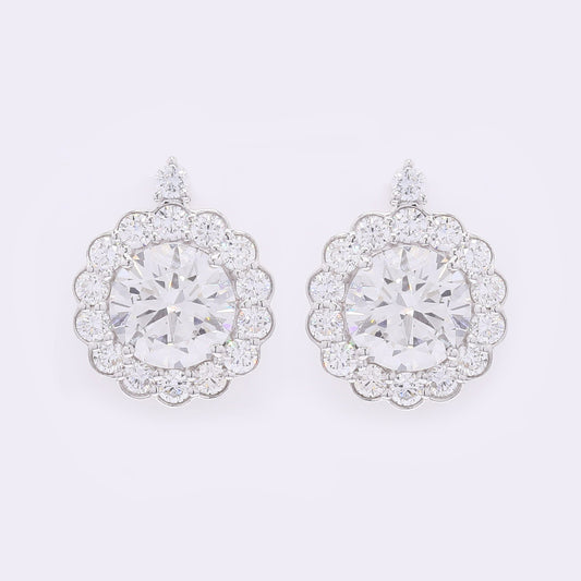 4.08 Carats Lab Grown Diamond 14K Gold Earrings