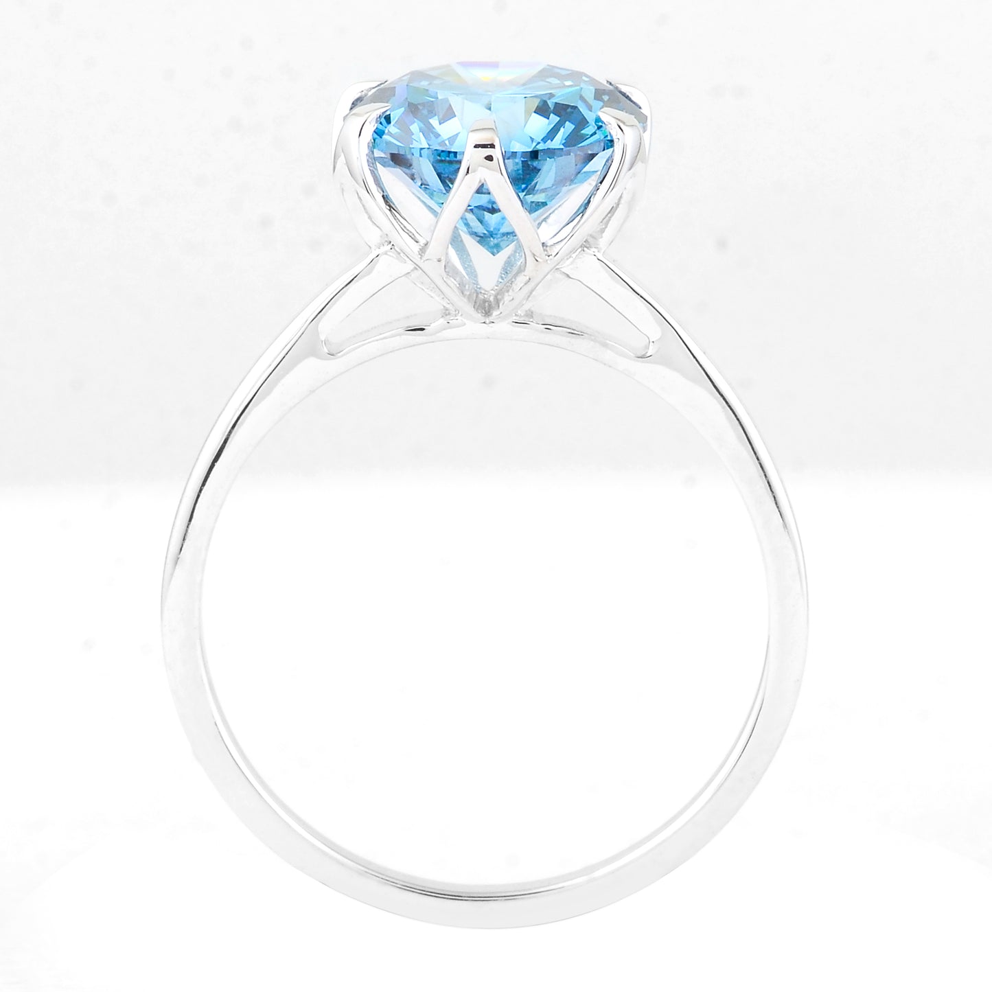3.00 Carats Blue Lab Grown Diamond 14K Gold Ring
