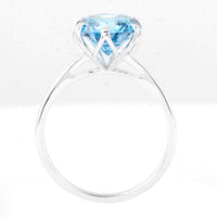 3.00 Carats Blue Lab Grown Diamond 14K Gold Ring