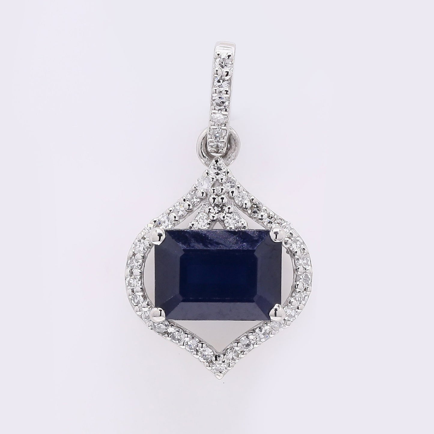 1.44 Ct Octagon Step Cut Natural Sapphire 950 Platinum Pendant
