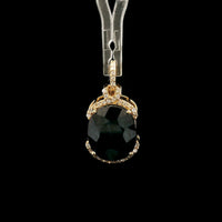 7.32 Ct Oval Mixed Cut Natural Sapphire 14K Gold Pendant