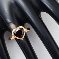 1.81 Ct Heart Mixed Cut Natural Garnet 14K Gold Ring