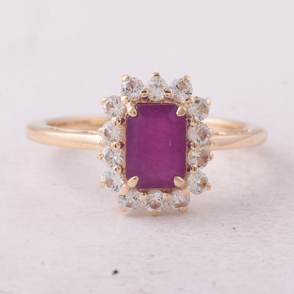1.93 Ct Octagon Ruby 9K Gold Ring