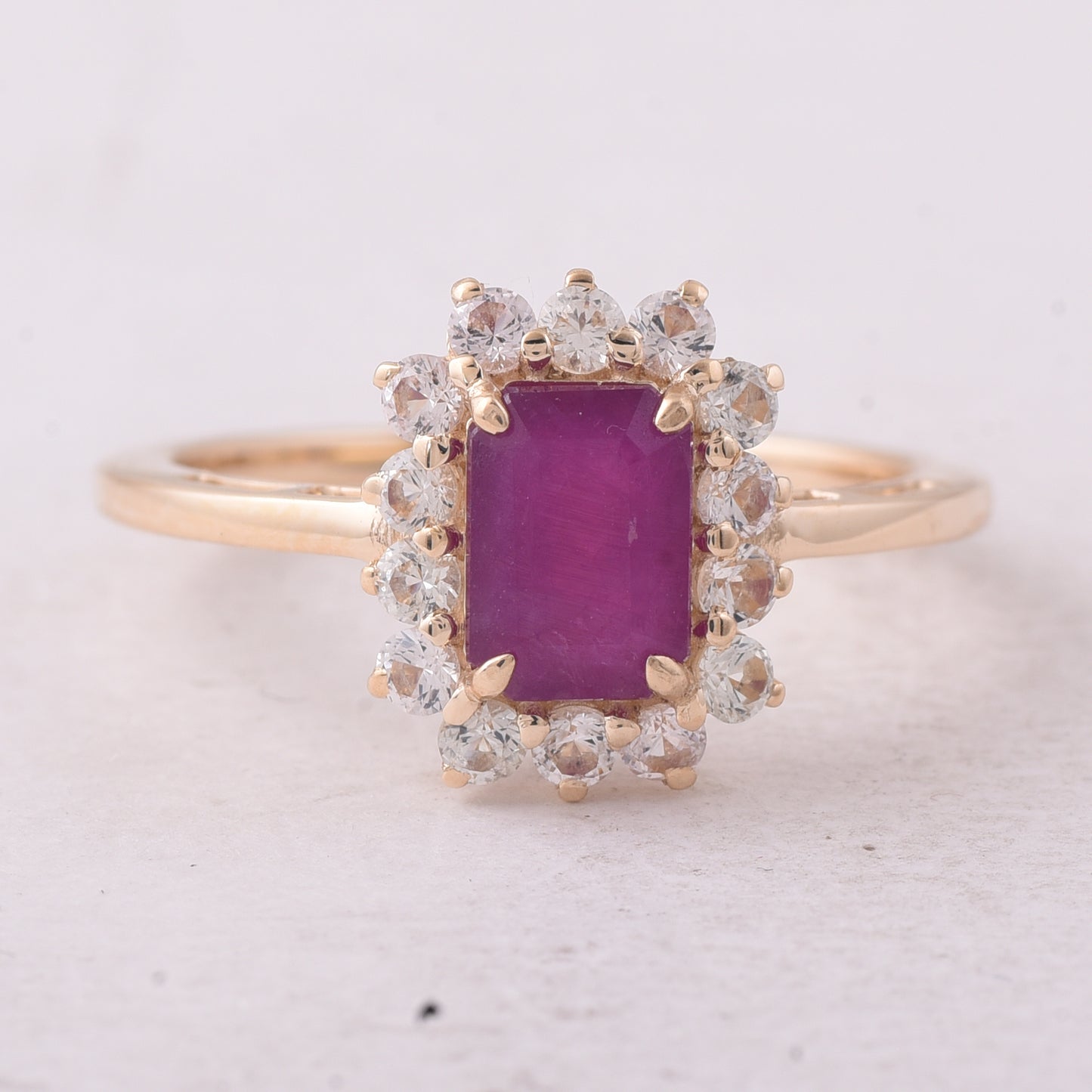 1.93 Ct Octagon Ruby 9K Gold Ring