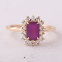 1.93 Ct Octagon Ruby 9K Gold Ring