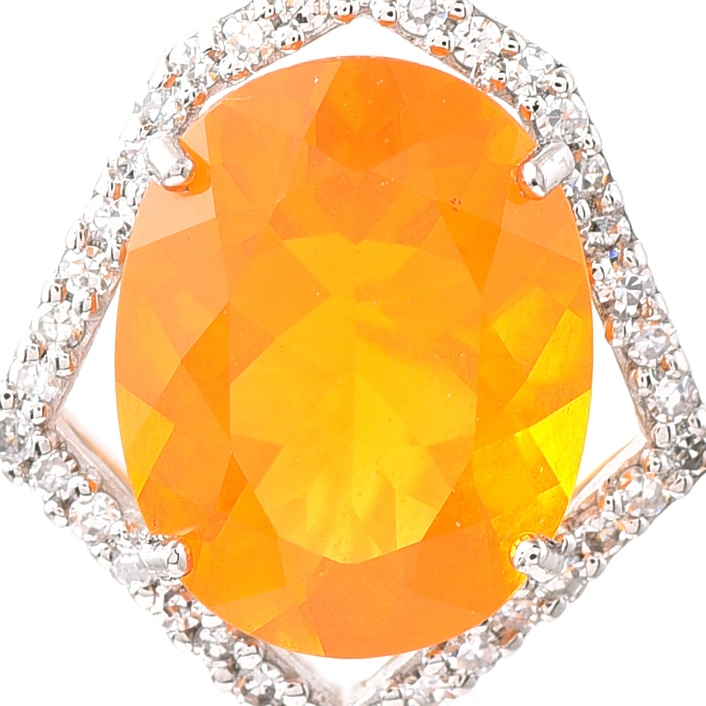 1.76 Ct Oval Fire Opal 950 Platinum Pendant
