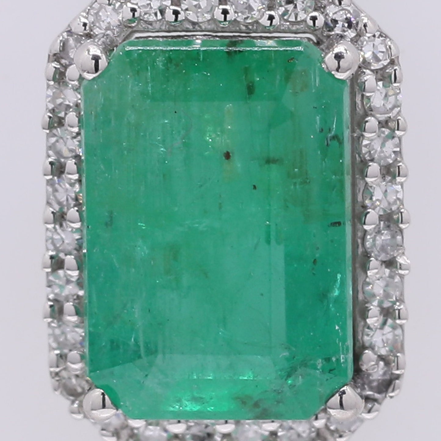 1.60 Ct Octagon Step Cut Natural Emerald 950 Platinum Pendant