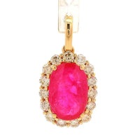 2.78 Ct Oval Ruby 14K Gold Pendant