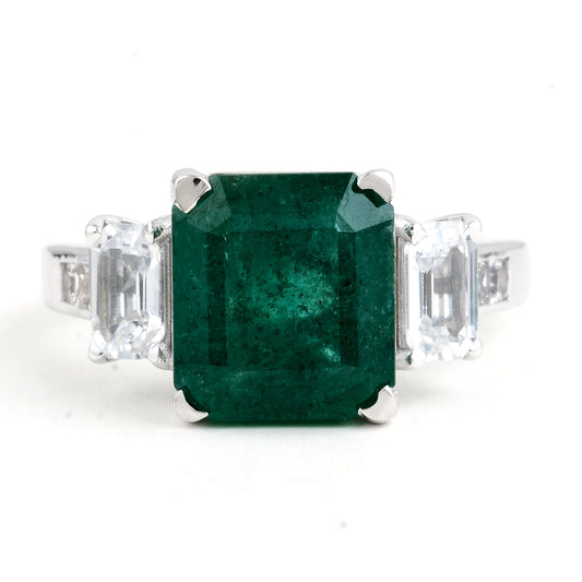 6.22 Carat Natural Beryl Emerald 14K Gold Ring