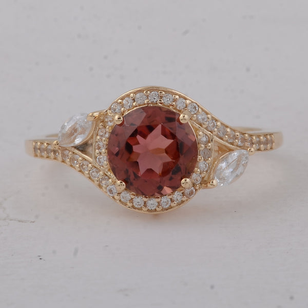 1.96 Ct Round Tourmaline 9K Gold Ring