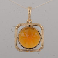 2.59 Ct Round Fire Opal 9K Gold Pendant
