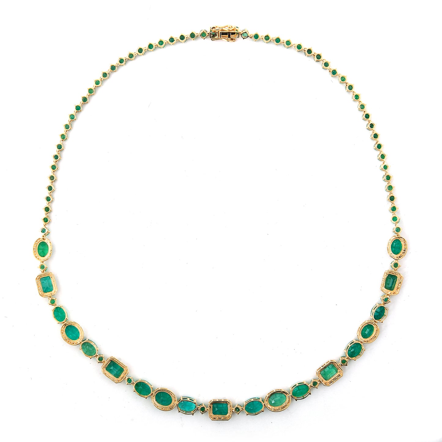28.78 Ct Natural Emerald 14K Gold Necklace