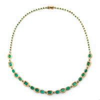 28.78 Ct Natural Emerald 14K Gold Necklace