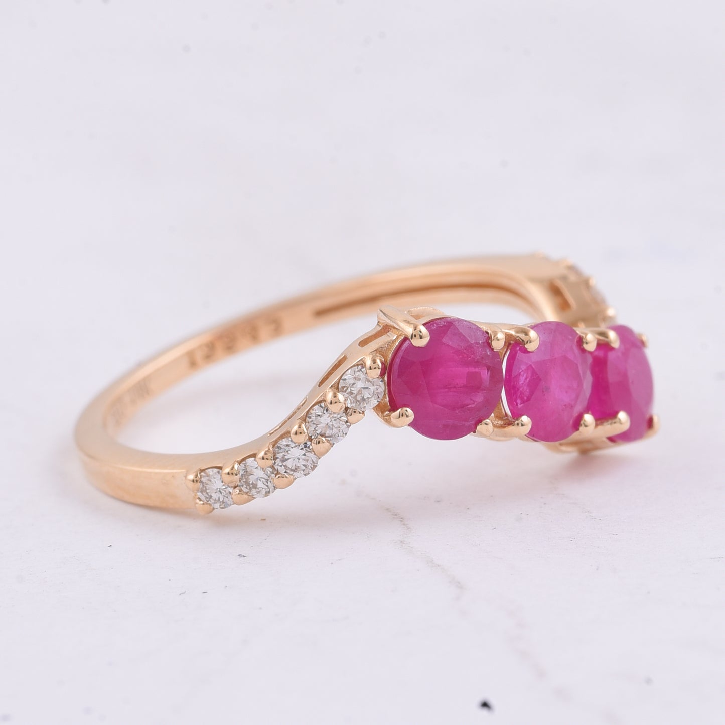 1.61 Ct Round Natural Ruby 14K Gold Ring