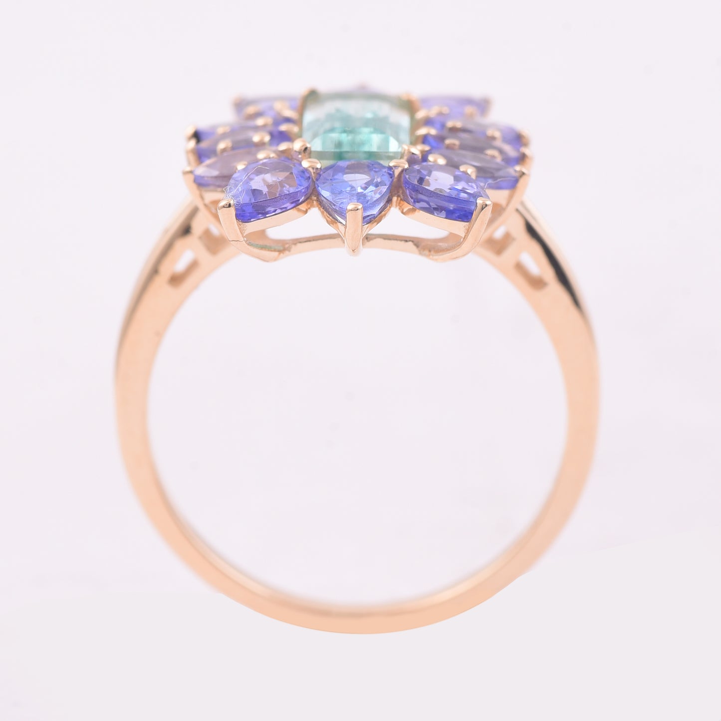 2.50 Ct Rectangle Mixed Cut Natural Emerald 14K Gold Ring