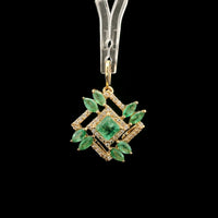 1.19 Ct Square Emerald 14K Gold Pendant