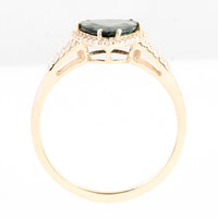 1.36 Ct Triangular Mixed Cut Natural Tourmaline 14K Gold Ring