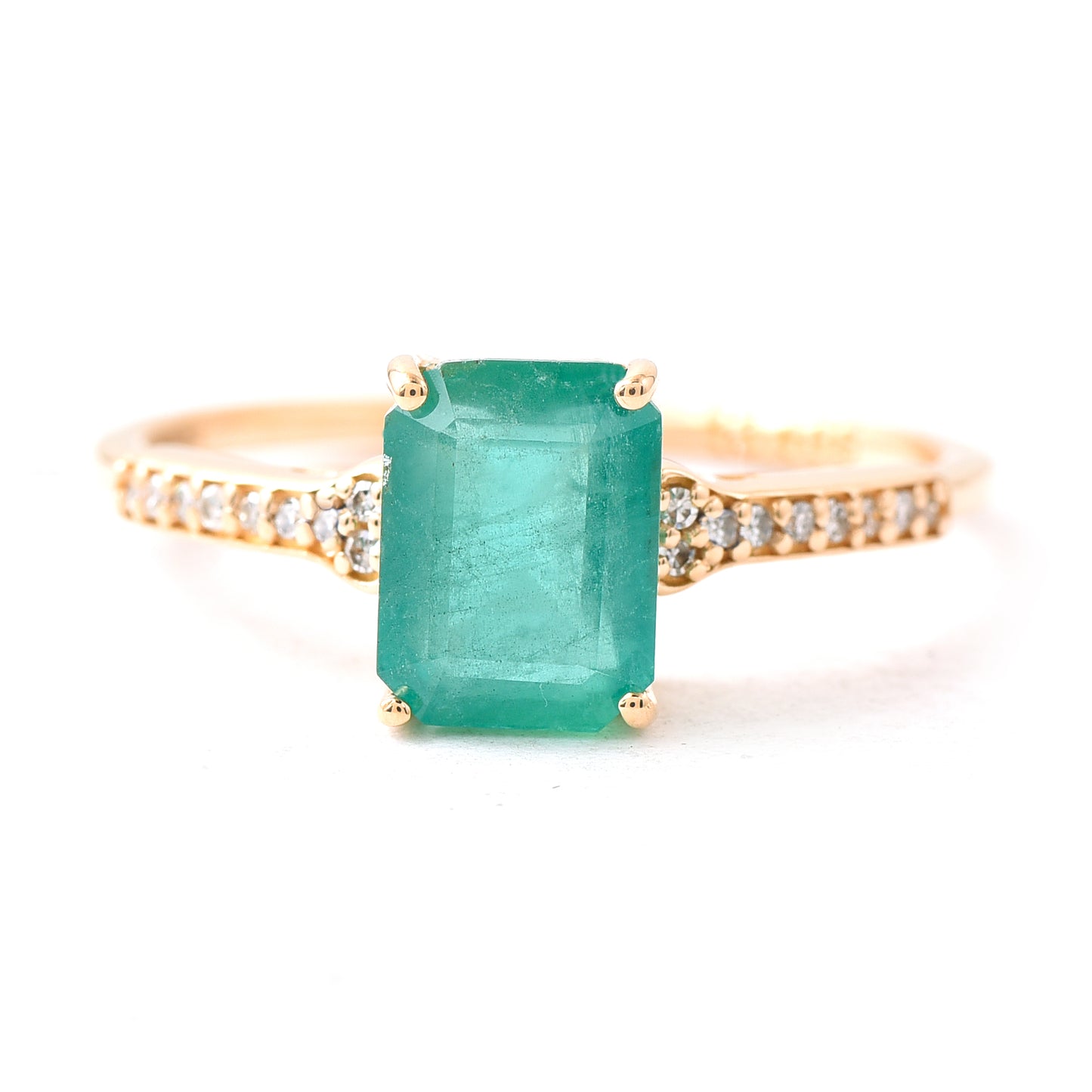 1.68 Ct Octagon Emerald 14K Gold Ring
